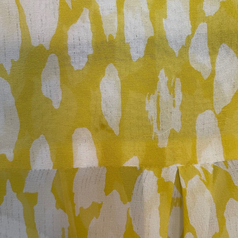 Dolan Yellow Abstract Print Modal Silk Trim Lace Tunic Blouse Small Made in USA - Picture 4 of 8